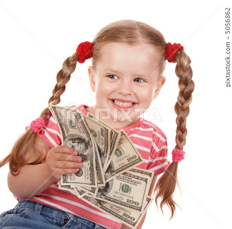 Happy child with money dollar. 5056862