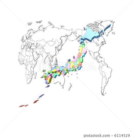 Japan map and world map 6114529