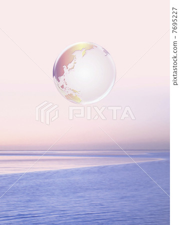 Earth Eco Image Earth floating in the evening sky 7695227