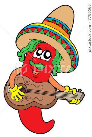 Mexican chilli guitar player 7796566