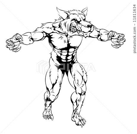 Werewolf wolf scary sports mascot 11811634