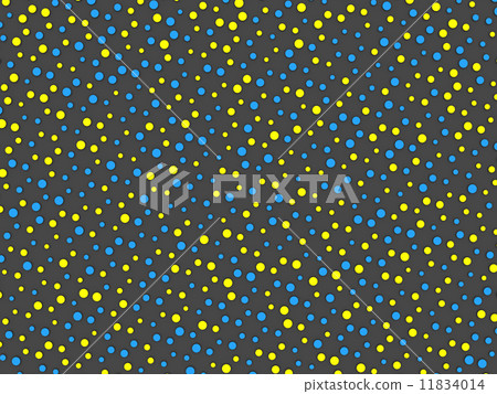 Polka dot pattern with yellow and blue circles 11834014