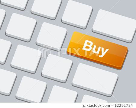 Buy Button on Blank White Keyboard. Vector 12291754