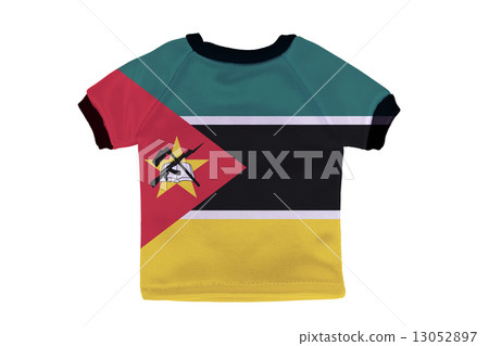 Small shirt with Mozambique flag isolated on white background 13052897