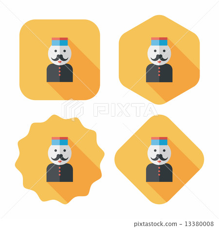 Hotel bellhop flat icon with long shadow,eps10 13380008