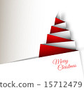 Simple vector christmas tree made from paper 15712479