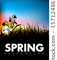 Spring vector grass dawn background 15712486