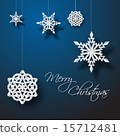 Vector white paper christmas snowflakes 15712481