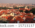 Prag's roofs in evening 15713137