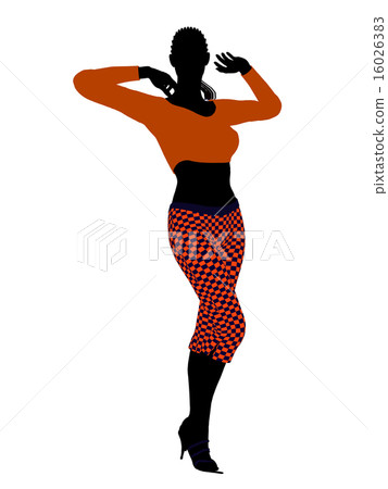 African American Casual Woman Illustration Silhouette 16026383