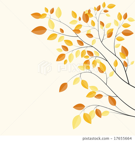 Shiny Autumn Natural Leaves Background. Vector 17655664