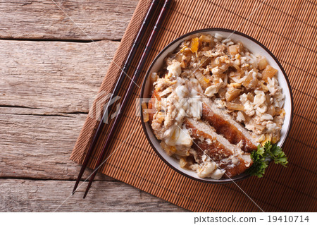 Katsudon fried pork tonkatsu with egg and rice 19410714