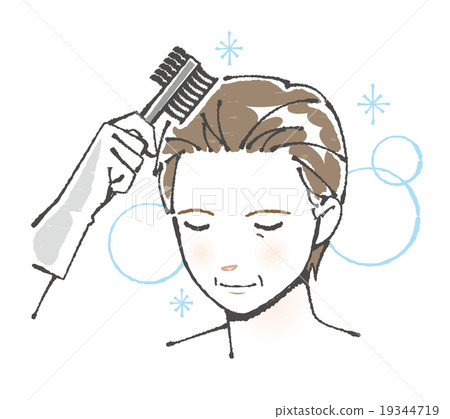 Middle-aged male illustration coloring hair 19344719