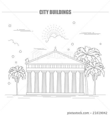 City buildings graphic template.Acropolis 21819042