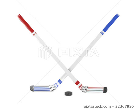 Ice hockey sticks and puck 22367950