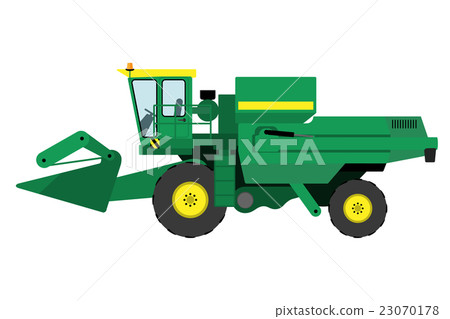 Modern green harvester on a white background 23070178