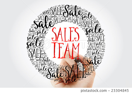 Hand writing Sales Team circle word cloud 23304845