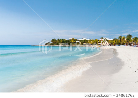 Tourists relax on Varadero sandy beach. Cuba. 24861762