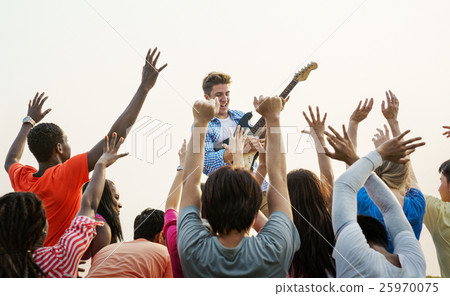 Concert Guitar Joyful Happy Gathering Group Concept 25970075