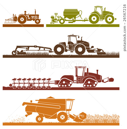 Agricultural mechanization icons. 26567216