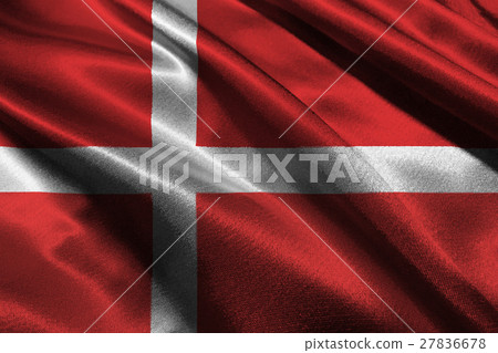 Denmark national flag 3D illustration symbol.  27836678