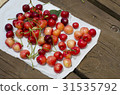 Red sweet cherries on the table 31535792