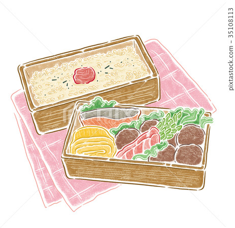 Japanese bento food illustration 35108113