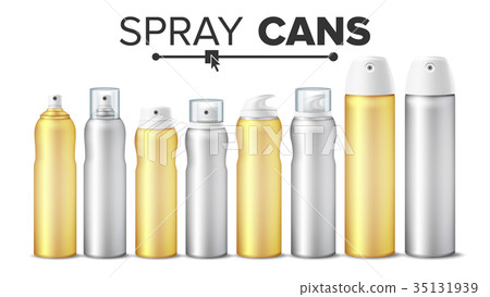 Spray Can Set Vector. Realistic  35131939