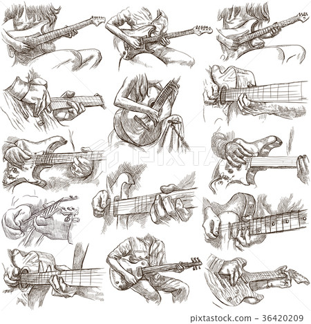 hand drawn collection,full sized pack- GUITAR SOLO 36420209