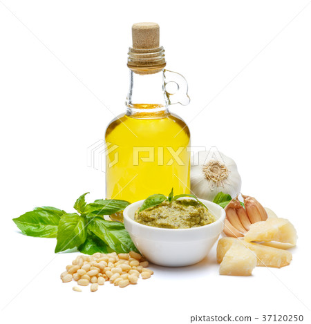 ingredients for traditional italian sauce pesto 37120250