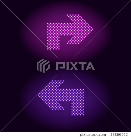 Purple and violet neon dot arrow 38866952