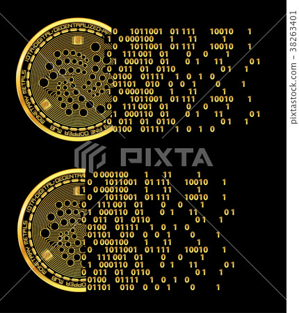 Set of crypto currency iota golden symbols 38263401