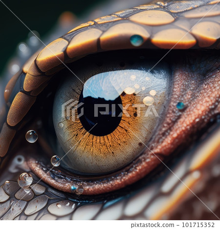 Macro Animal Eye Iris, Transparent Shiny Bright Iris Closeup, Macro Photo Imitation, Generative AI Illustration 101715352