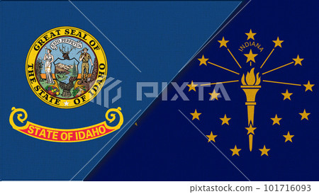 Flags of Idaho and Indiana. sports match between Idaho and Indiana 101716093