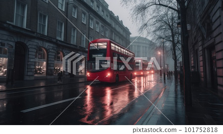 London street background. Illustration AI Generative 101752818