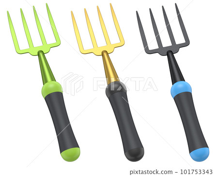 Set of garden tools and supplies for gardener and flower pots in garden 101753343