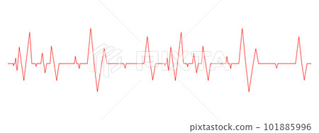 Heart beat diagram. ECG electrocardiogram chart. Red cardiac rhythm line. Cardio test sign. Cardiology hospital symbol isolated on white background 101885996