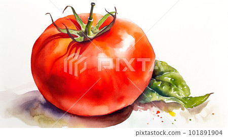 Tomato watercolor illustration "AI generated image" 101891904