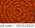 Spiral poured paprika spice powder background. Dry seasoning Paprika. Spices and herbs for cooking, bell pepper 101213810