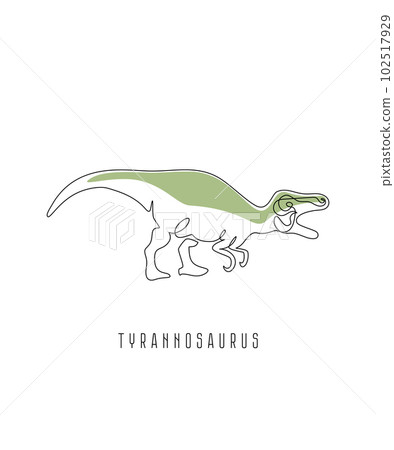 Dinosaur poster. Art line. Vector illustration. Abstract illustration on a white background. 102517929