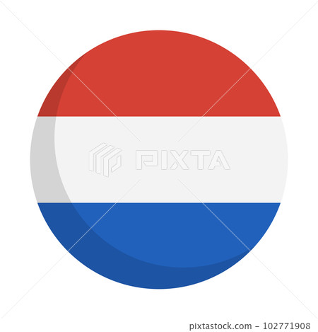 Round Dutch flag icon. vector. 102771908