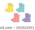 Illustrations of boots in various colors No line drawing 102922451