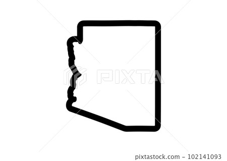 Arizona outline symbol. US state map. Vector illustration 102141093