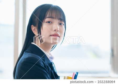 School girls studying in a cram school 102288064