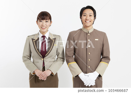 Portrait of men and women in uniform 103466687