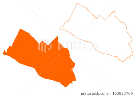 Rhenen city and municipality (Kingdom of the Netherlands, Holland, Utrecht province) map vector illustration, scribble sketch map 103983769