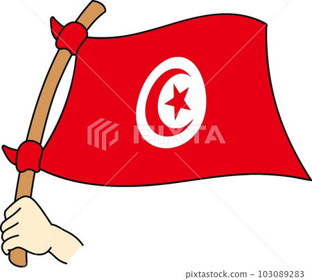 Fluttering national flags of the world☆Tunisia☆ 103089283