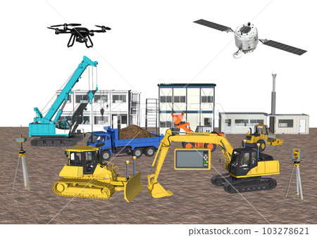 ICT construction ICT construction equipment ICT construction ICT civil engineering ICT construction method (3DCG image) 103278621