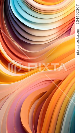 Tectonic Abstract Swirls Background, Harmonious Triadic Sorbet Palette, Modern Minimalism. Generative ai 104492307