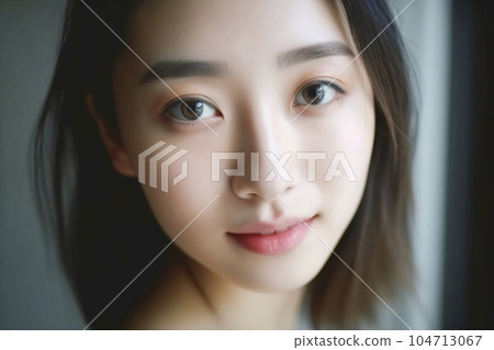 Indoor Asian female portrait AI-generated image Generative AI 104713067